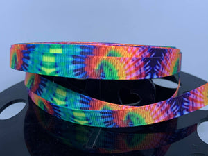 3/8" Rainbow Tie-Dye Grosgrain Ribbon