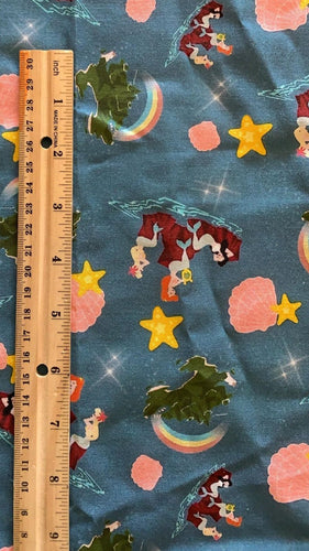 100% Cotton Peter Pan Mermaid Lagoon Custom Fabric