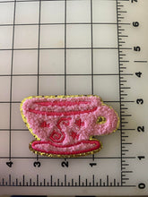 Chenille Varsity Style Iron-on Patch Spinning Teacup