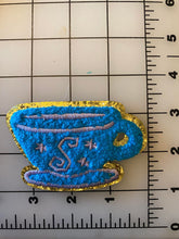 Chenille Varsity Style Iron-on Patch Spinning Teacup