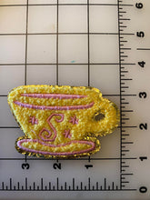Chenille Varsity Style Iron-on Patch Spinning Teacup