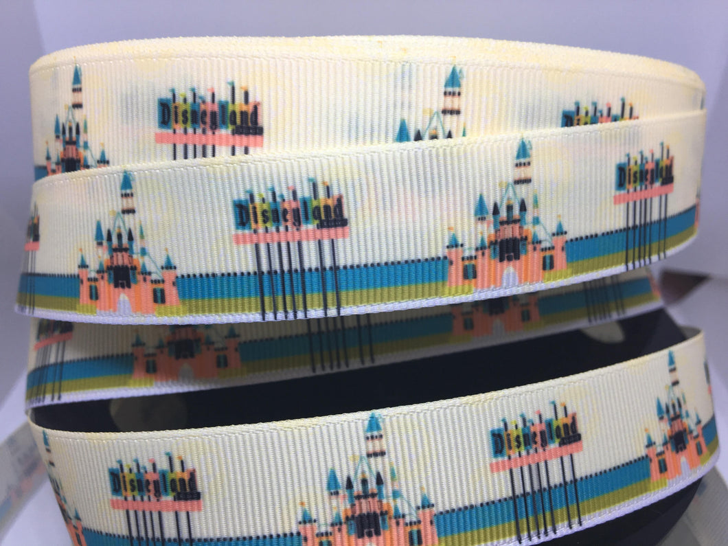 1 yard 7/8 Vintage Retro Disneyland Sign Grosgrain Ribbon