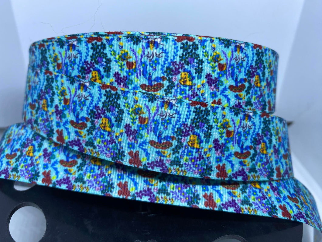 NEW 1 yard 1 inch Disney Vera Bradley Little Mermaid Print Grosgrain Ribbon