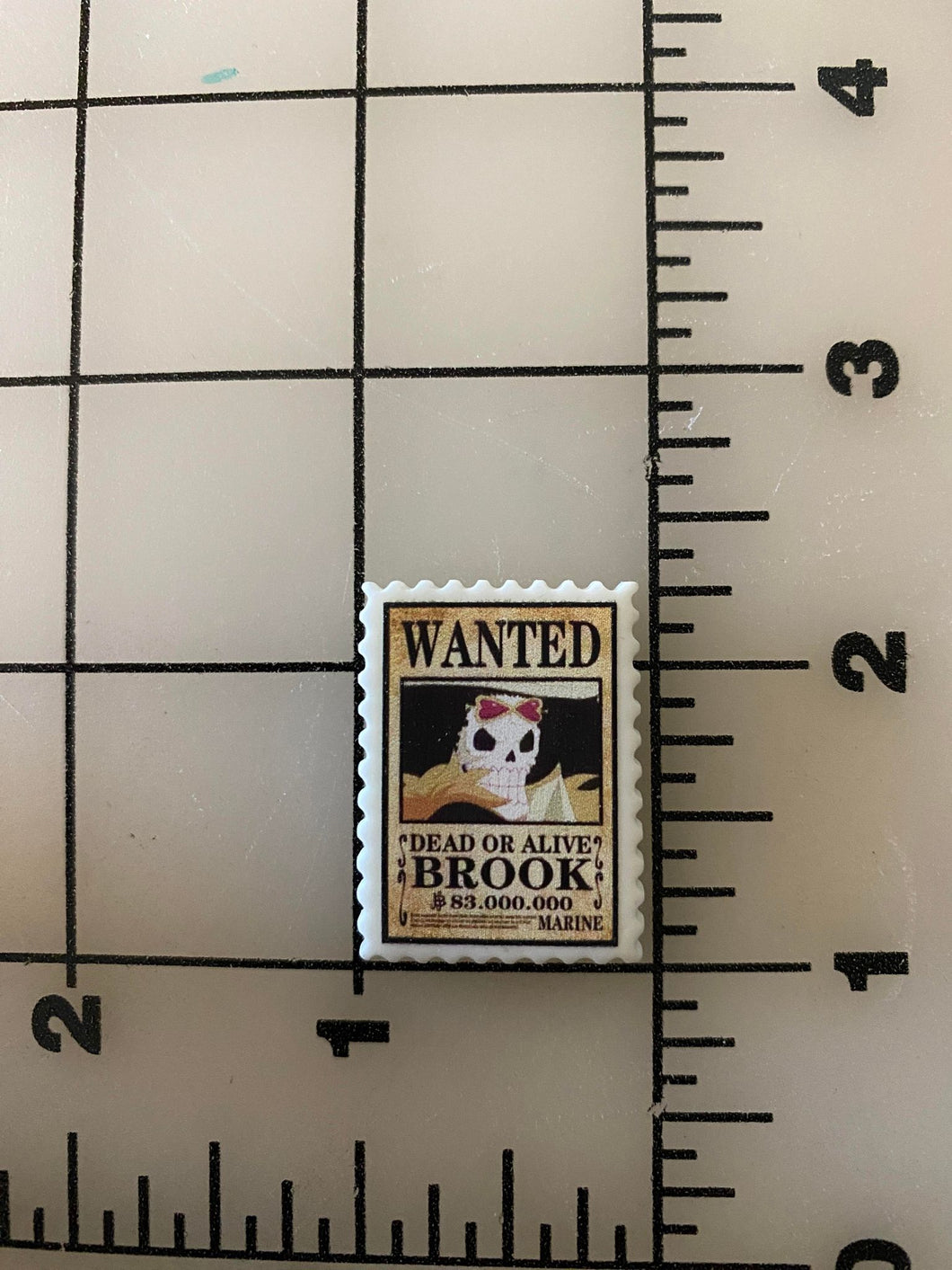 One Piece Wanted poster Brook Anime Flat back Printed Resin