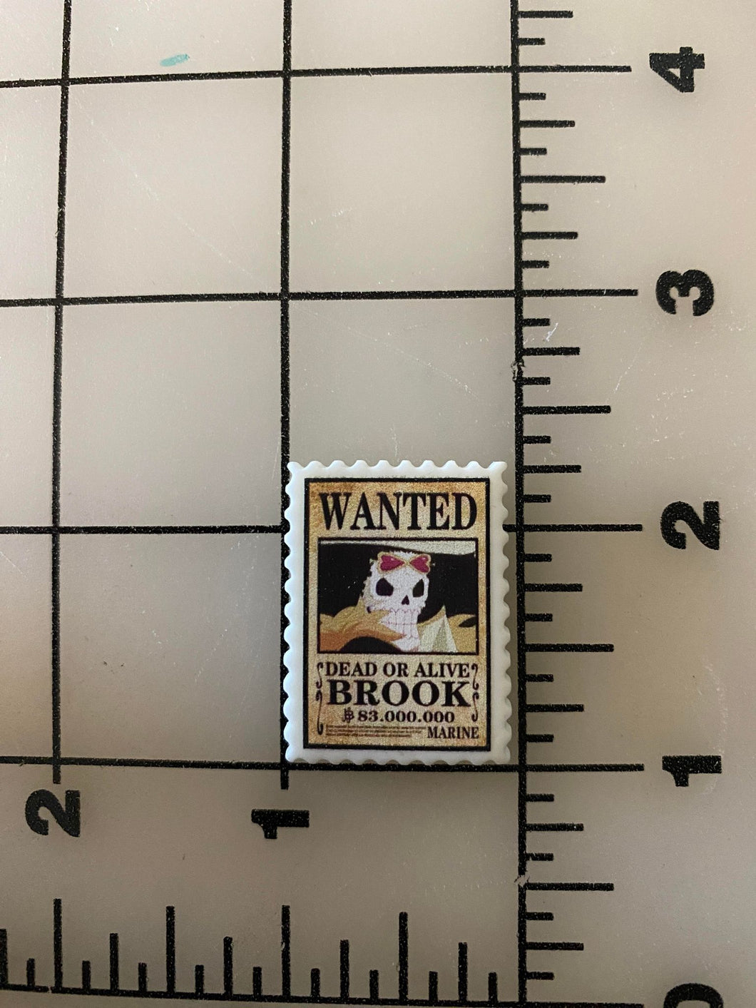 One Piece Wanted poster Brook Anime Flat back Printed Resin