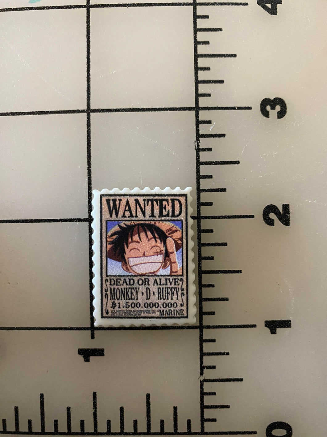 One Piece Wanted poster Luffy Anime Flat back Printed Resin