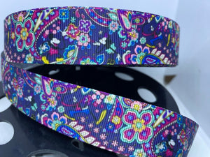 NEW 1 yard 1 inch Vera Disney Paisley Grosgrain Ribbon
