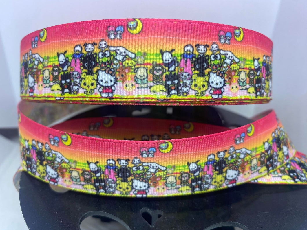 1 yard 1 inch All the Sanrio Characters Grosgrain Ribbon
