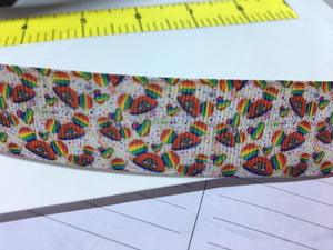 NEW 1 yard 1 inch Rainbow Mickey Ears Grosgrain Ribbon