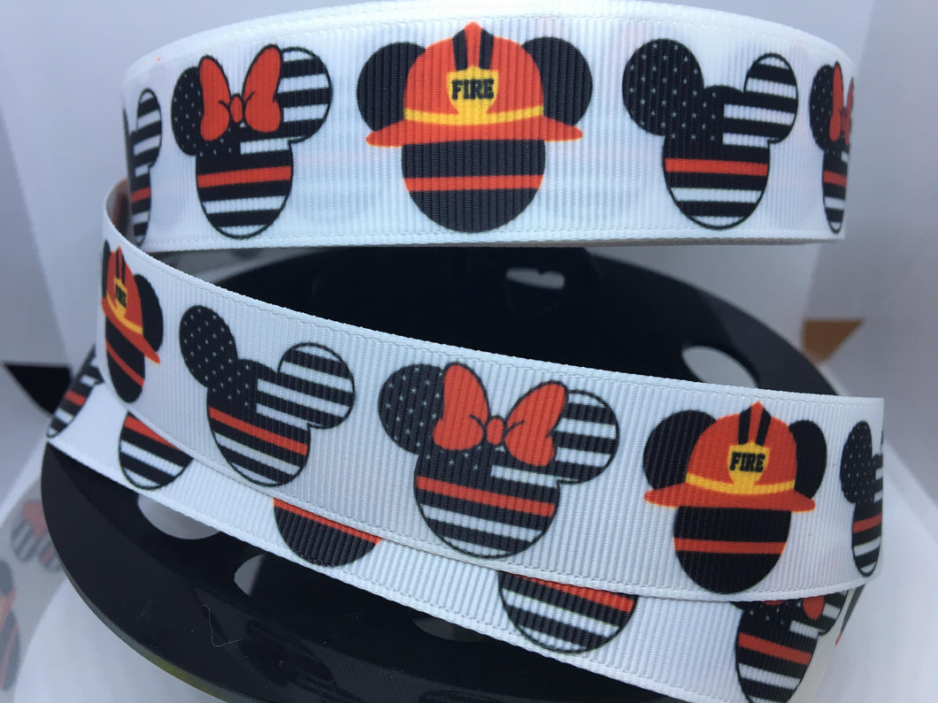 NEW 1 yard 1 inch Disney Red Line Mickey Grosgrain Ribbon
