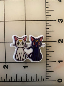 Sailor Moon's Cats Luna and Artemis Flat back Printed Resin