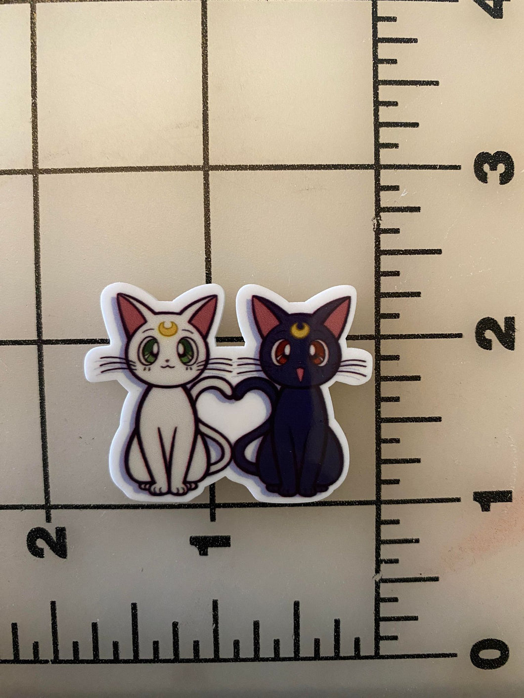 Sailor Moon's Cats Luna and Artemis Flat back Printed Resin