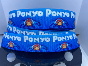 1 yard 1 inch Studio Ghibli Anime "PONYO" Grosgrain Ribbon