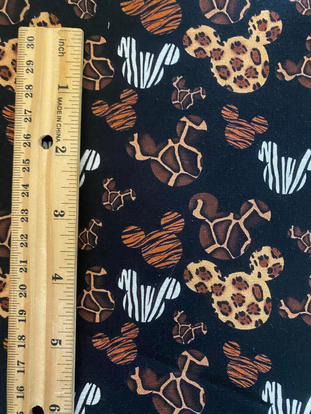 100% Cotton Mickey Head Animal Print Fabric