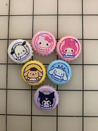 NEW Sanrio Friends 3-D Flat back Printed Resin Bottlecaps