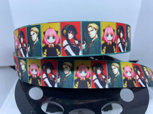 1 yard 1 inch Anime Spy Family Grosgrain Ribbon