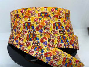1 yard 1 inch You Tube Cartoon Series "The Amazing Digital Circus" Grosgrain Ribbon