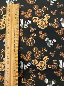 100% Cotton Mickey Head Animal Print Fabric