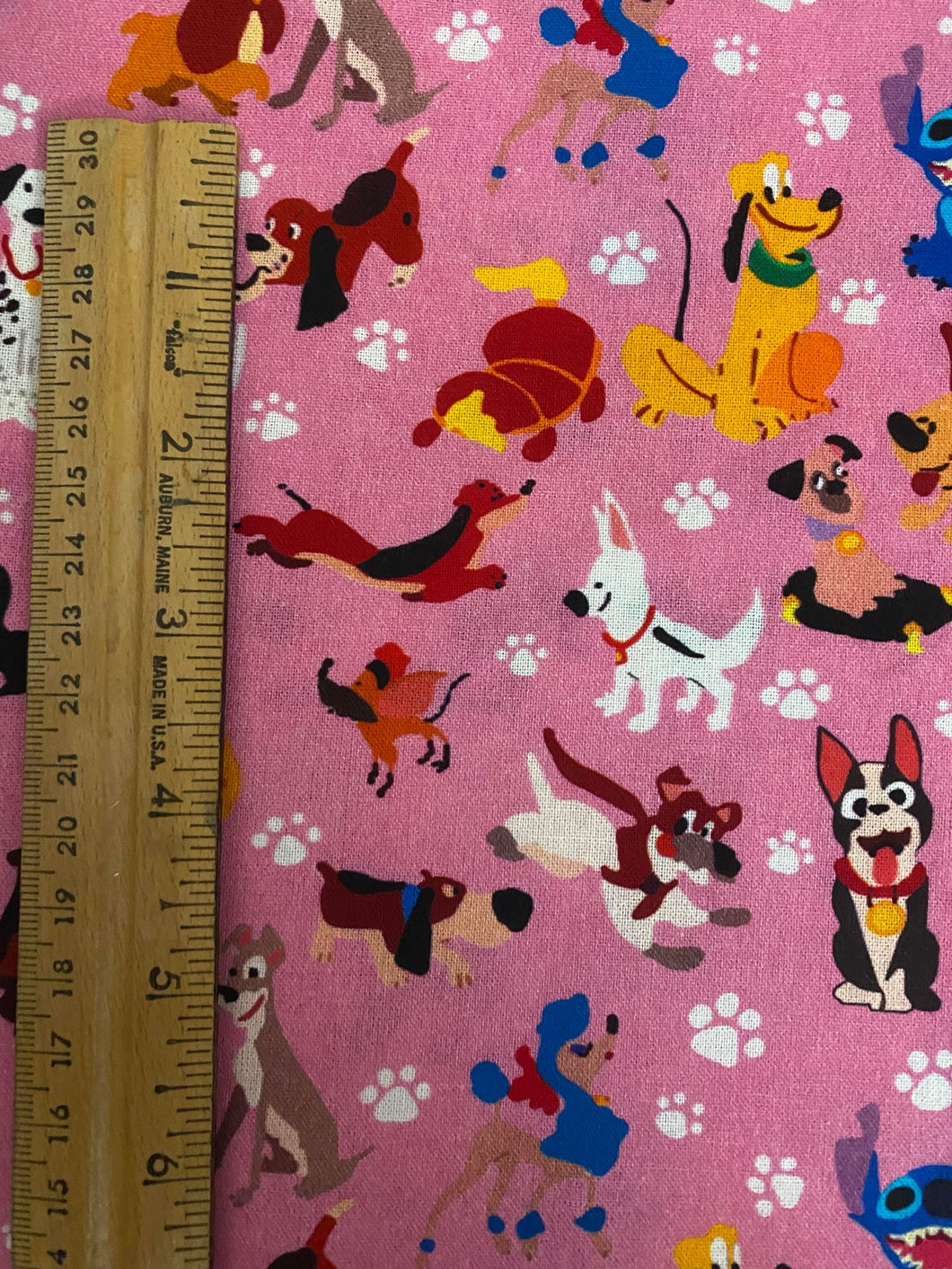 100% Cotton Pink Disney Dogs Purse Print Fabric