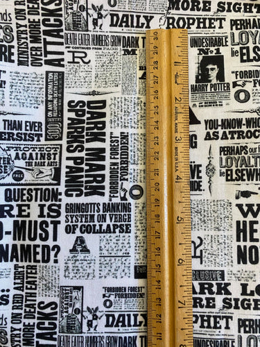 CLEARANCE 100% Cotton Harry Potter Newspaper Custom Fabric