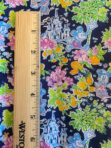 NEW 100% Cotton Lilly At Disney NAVY Print Fabric