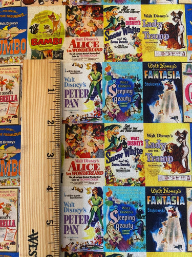 100% Cotton Vintage Disney Movie Posters Custom Print Fabric