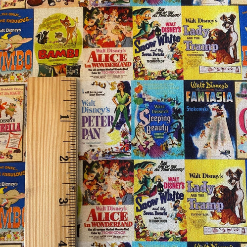 NEW 100% Cotton Vintage Disney Movie posters Print Fabric
