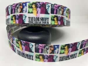 1 Yard 1 inch Taylor Swift Eras (White) Grosgrain Ribbon