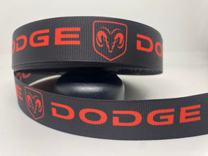 1 yard 1 Inch DODGE Print Grosgrain Ribbon