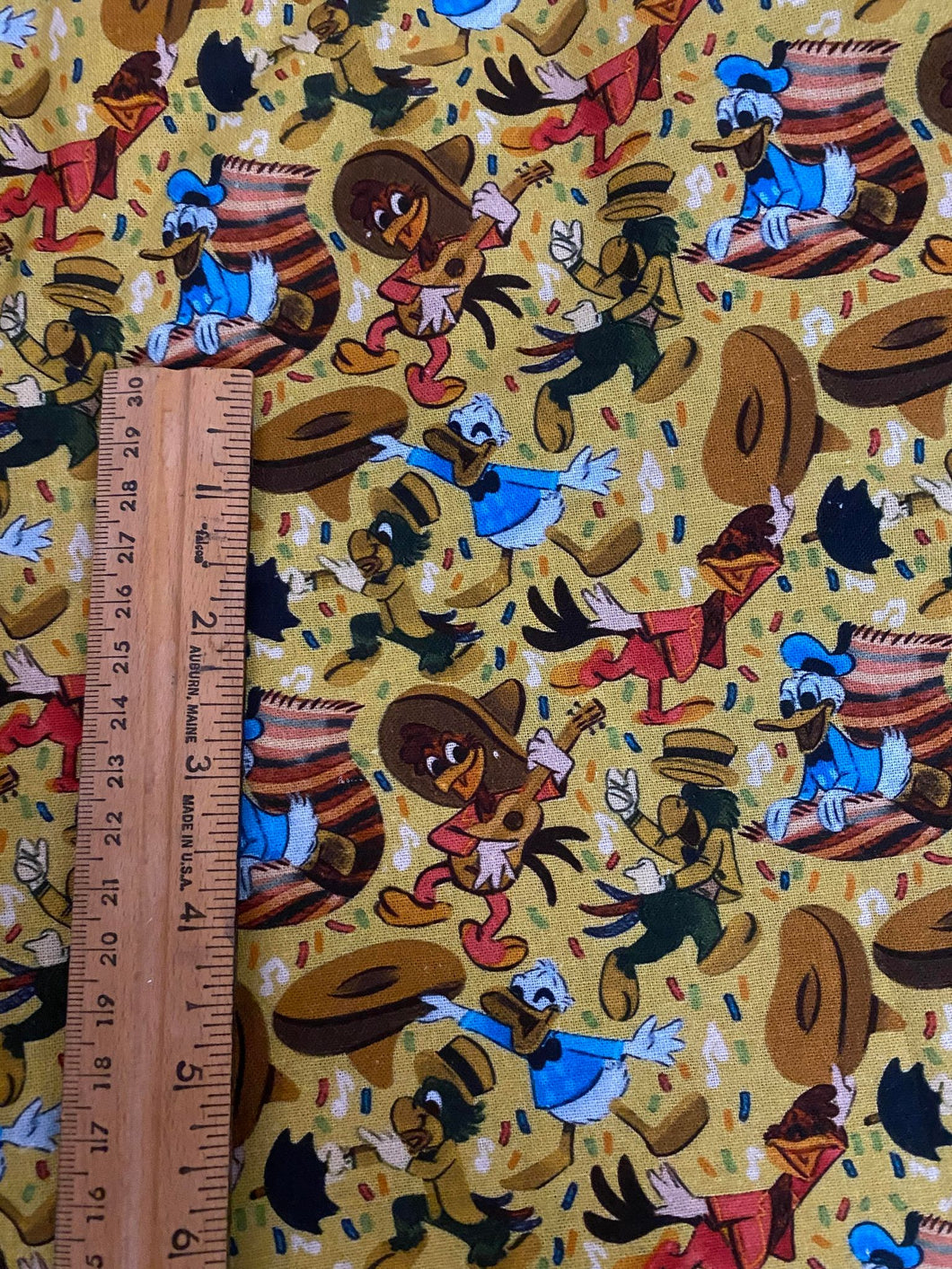 B-Grade (Too Dark)  100% Cotton Print The Three Caballeros Fabric