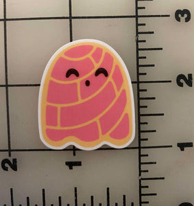 Pink Concha Ghost Mexican sweet Bread Flat back Printed Resin