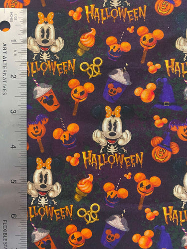 100% Cotton Minnie Halloween Custom Fabric