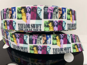 1 Yard 1 inch Taylor Swift Eras (White) Grosgrain Ribbon