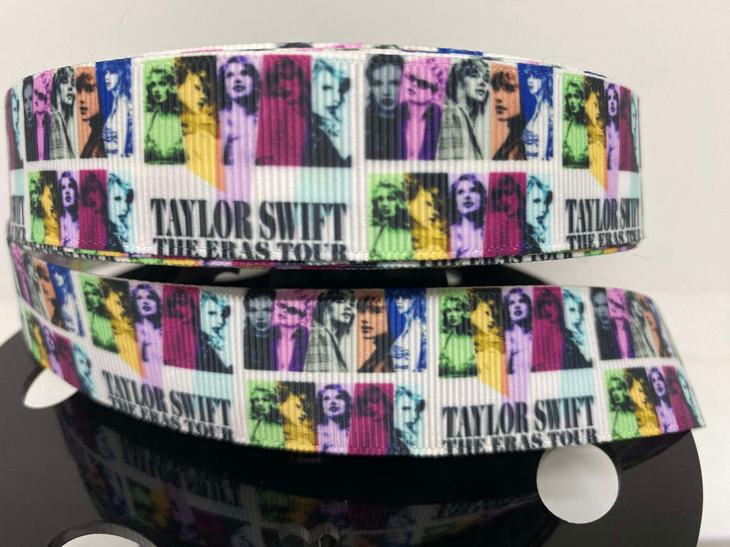1 Yard 1 inch Taylor Swift Eras (White) Grosgrain Ribbon