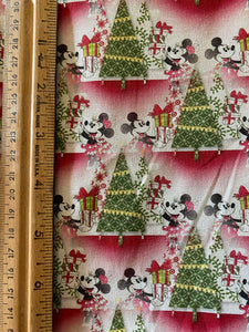 100% Cotton Disney Mickey and Minnie Vintage Print Christmas Fabric