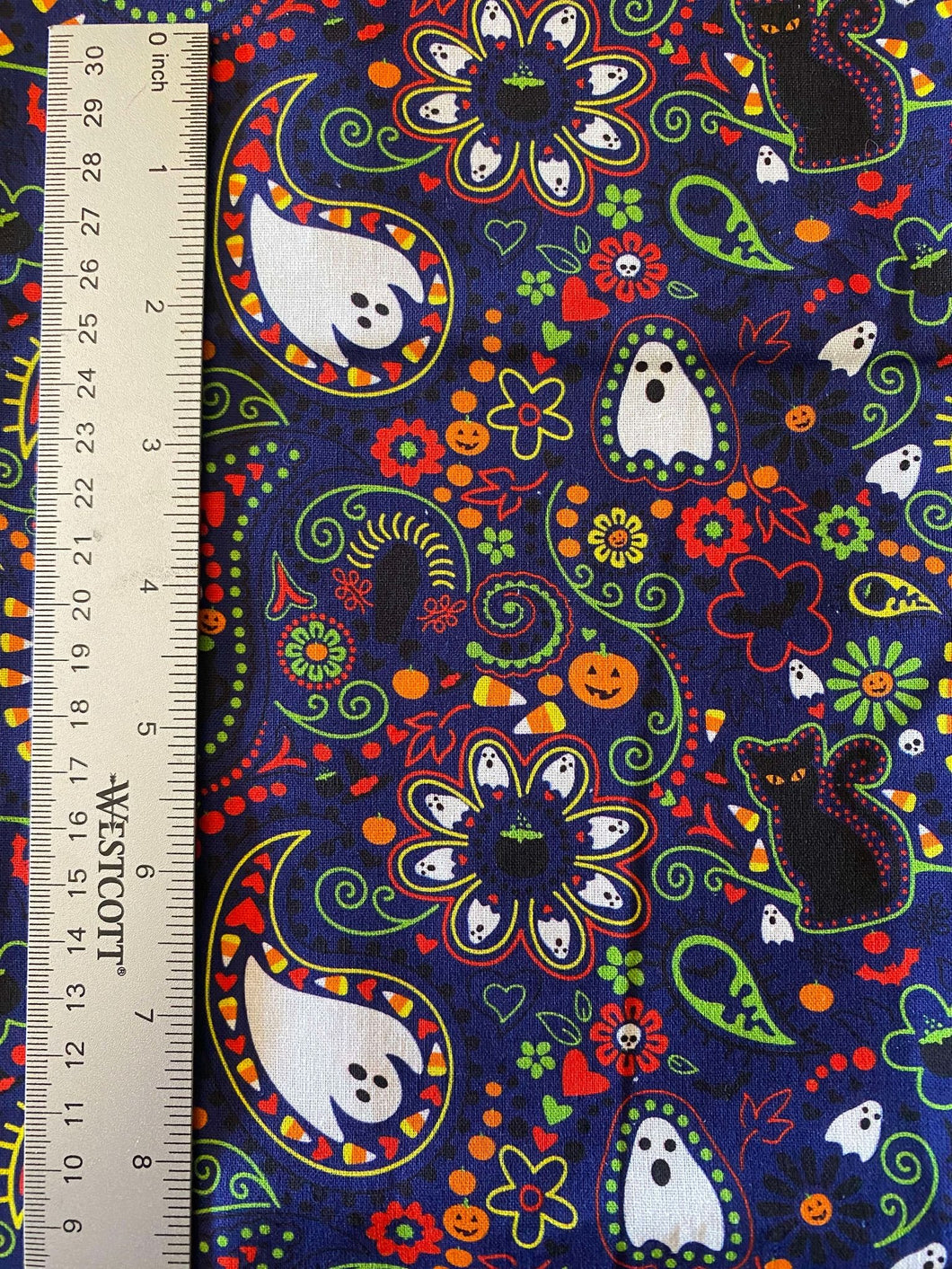 100% Cotton Halloween Paisley Custom Fabric