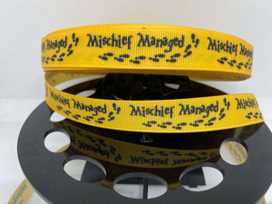1 yard 5/8" Harry Potter Mischief Managed Grosgrain Ribbon