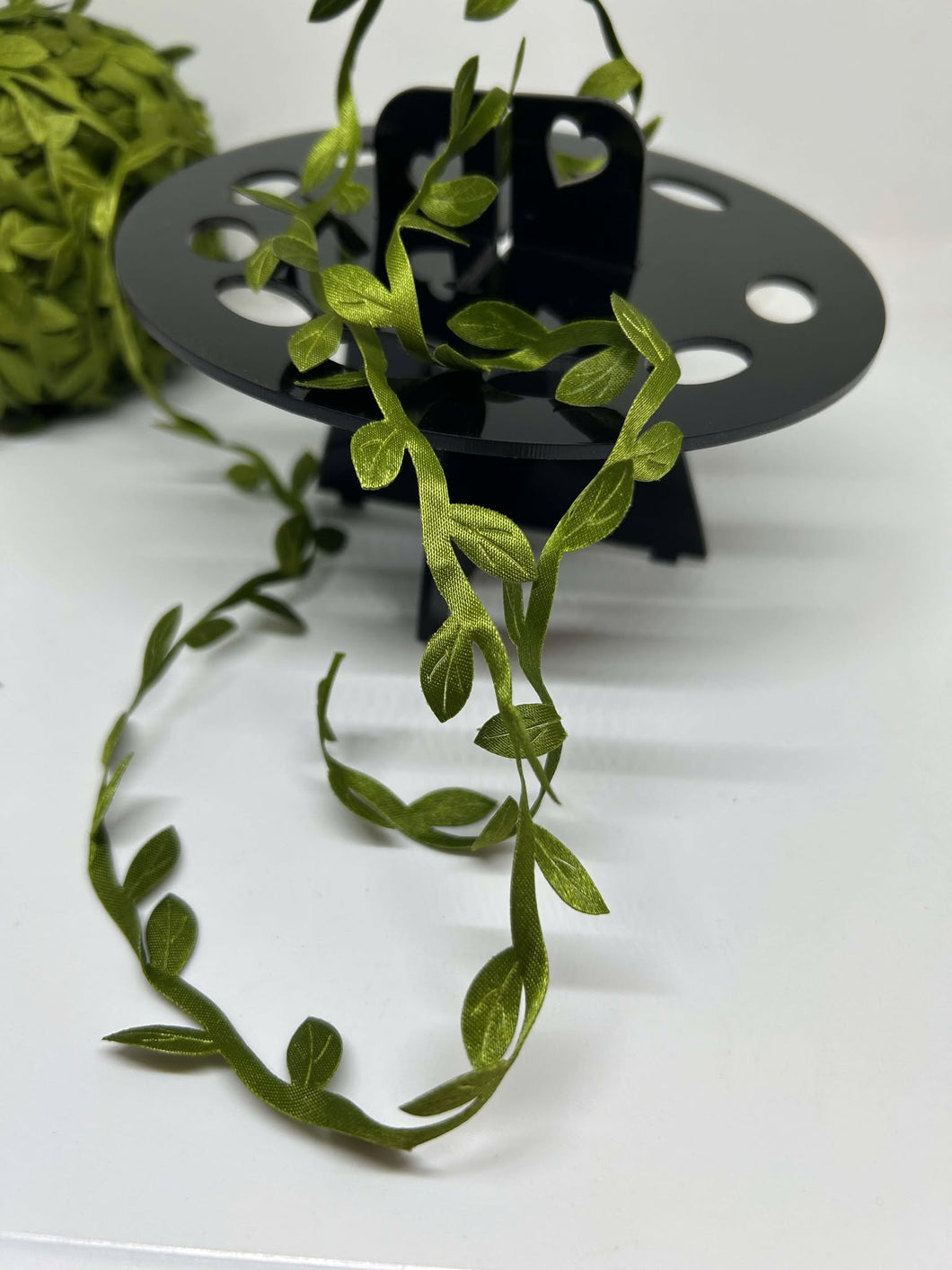NEW 1 yard 1/4 inch wide Green Vine Laser Cut Ribbon