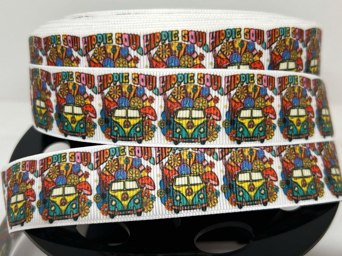 NEW 1 yards 1 inch wide Hippie Soul VW Bus Grosgrain Ribbon – D Company ...
