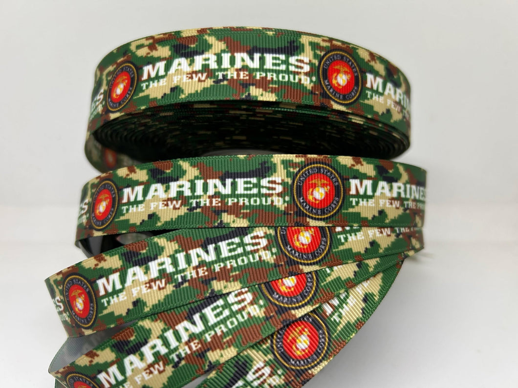 New 1 yard 1 inch United States Marines Grosgrain Ribbon