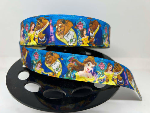 NEW 1 yard 1 inch Beauty and Beast Grosgrain Ribbon