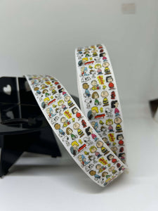 NEW 1 yard 1 Inch Snoopy / Peanuts Vertical Print Grosgrain Ribbon