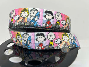 NEW 1 yard 1 Inch Snoopy / Peanuts (Rainbow) Grosgrain Ribbon