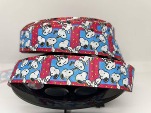 NEW 1 yard 1 Inch Snoopy / Peanuts Grosgrain Ribbon