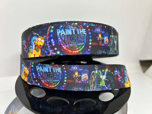 NEW 1 yard 1 inch "Paint the Night" Parade Grosgrain Ribbon