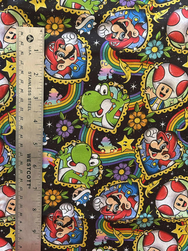 NEW 100% Cotton We Heart Mario Custom Print Fabric