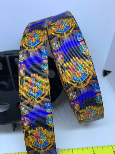 1 yard 1 inch Harry Potter Houses Hogwarts Shield Grosgrain Ribbon