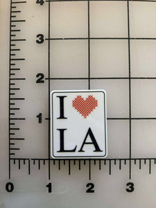 NEW "I Love LA" Flatback Printed Resin