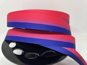 NEW 1 yard 7/8" Bisexual Pride Flag Colors Grosgrain Ribbon LGBTQ