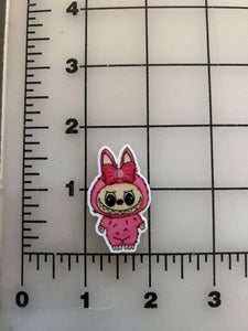 NEW Labubu POP MART Pink Flatback Printed Resin